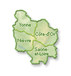 Bourgogne : C&ocirc;te-d'Or, Ni&egrave;vre, Sa&ocirc;ne-et-Loire, Yonne