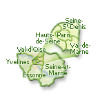 Ile de France : Essone, Haut-de-Seine, Paris, Seine-et-Marne, Seine-Saint-Denis, Val-de-Marne, Val-d'Oise, Yvelines