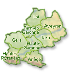 Midi Pyr&eacute;n&eacute;es : Tarn, Tarn-et-Garonne, Lot, Haute-Pyr&eacute;n&eacute;es, Haute-Garonne, Gers, Aveyron, Ari&egrave;ge