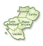 Pays de la Loire : Loire-Atlantique, Maine-et-Loire, Mayenne, Sarthe, Vend&eacute;e