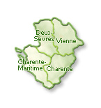 Poitou-Charentes : Charente, Charente-Maritime, Deux-S&egrave;vres, Vienne