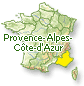 Carte France - Provence-Alpes-C&ocirc;te-d'Azur