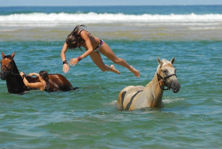 Randonnée à cheval adolescents